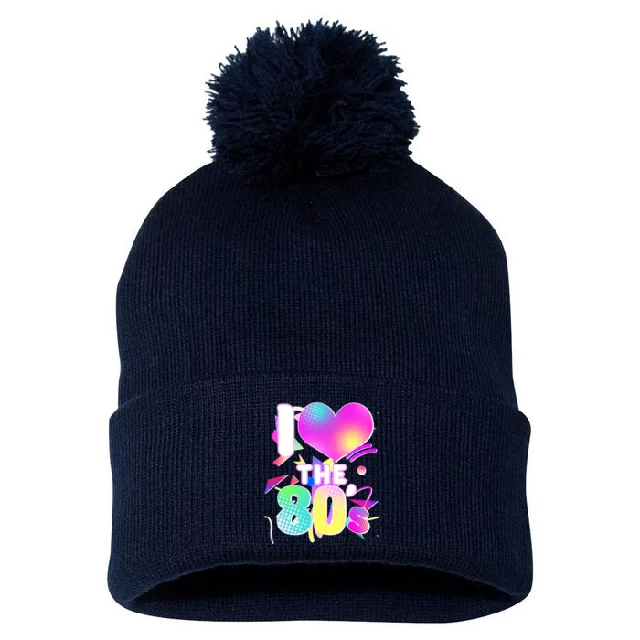 Retro I Love The 80's Pom Pom 12in Knit Beanie