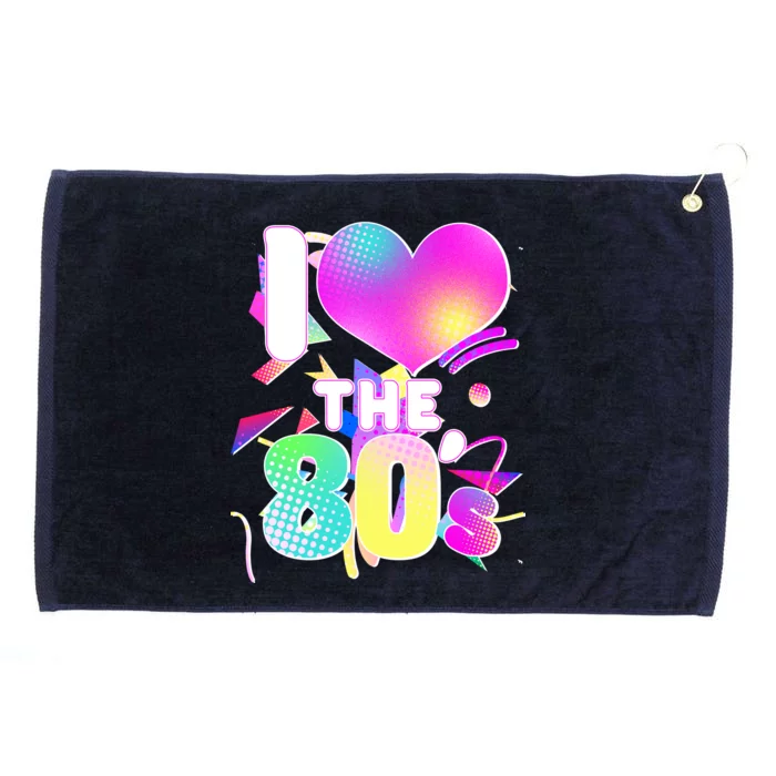 Retro I Love The 80's Grommeted Golf Towel