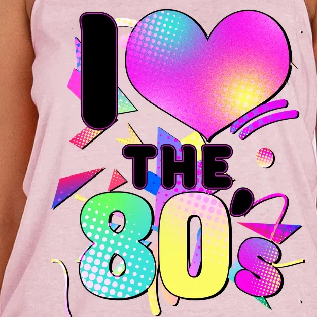 Retro I Love The 80's Women's Knotted Racerback Tank