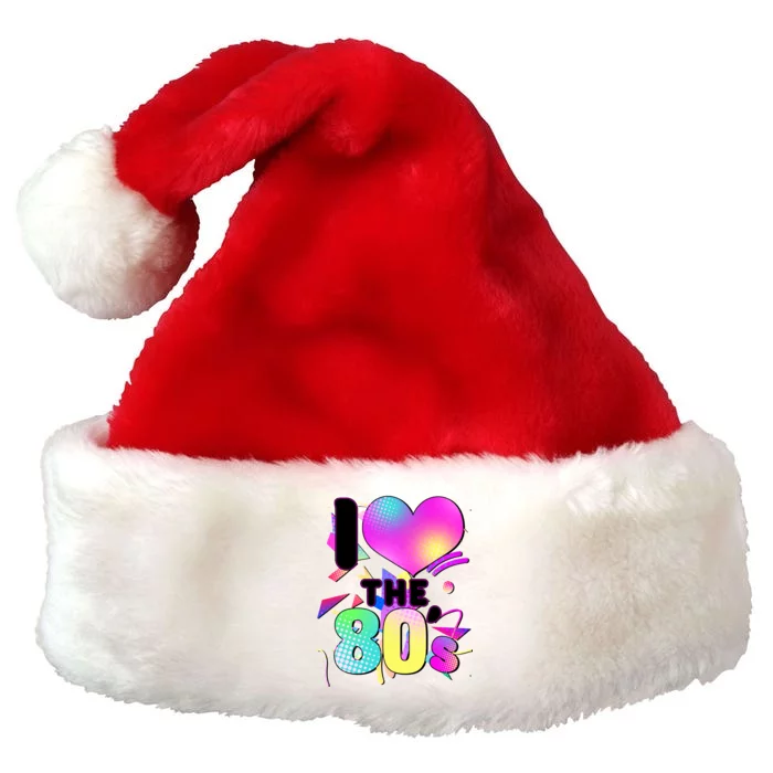 Retro I Love The 80's Premium Christmas Santa Hat