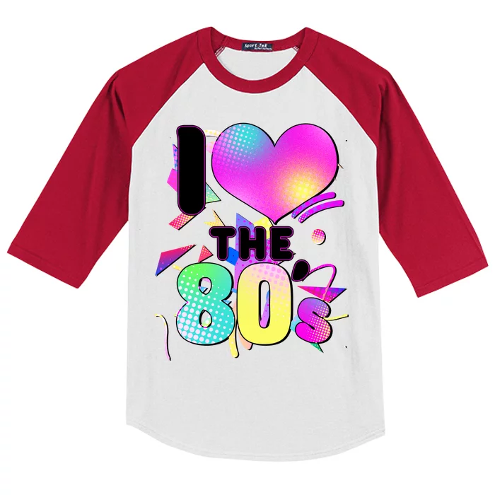 Retro I Love The 80's Kids Colorblock Raglan Jersey