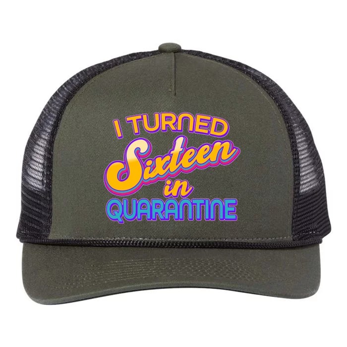 Retro I Turned Sixteen In Quarantine Retro Rope Trucker Hat Cap