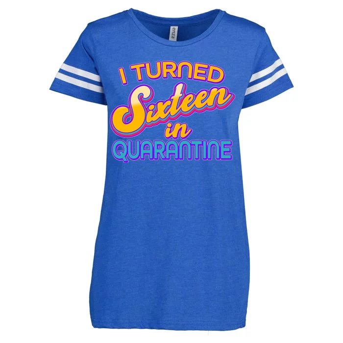 Retro I Turned Sixteen In Quarantine Enza Ladies Jersey Football T-Shirt