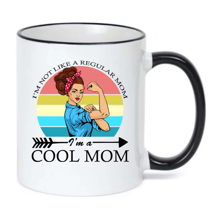 Retro I'm Not A Regular Mom I'm A Cool Mom Black Color Changing Mug