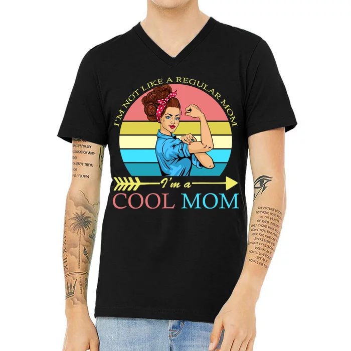 Retro I'm Not A Regular Mom I'm A Cool Mom V-Neck T-Shirt