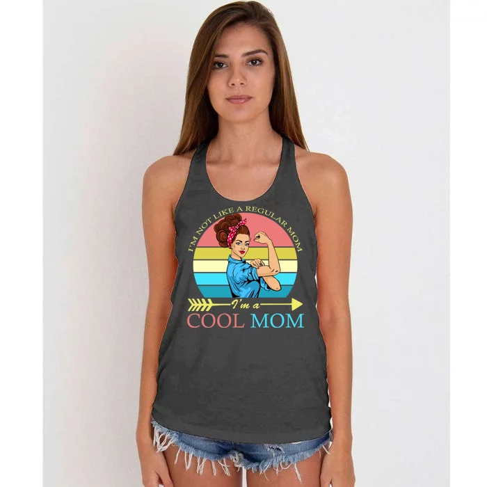 Retro I'm Not A Regular Mom I'm A Cool Mom Women's Knotted Racerback Tank