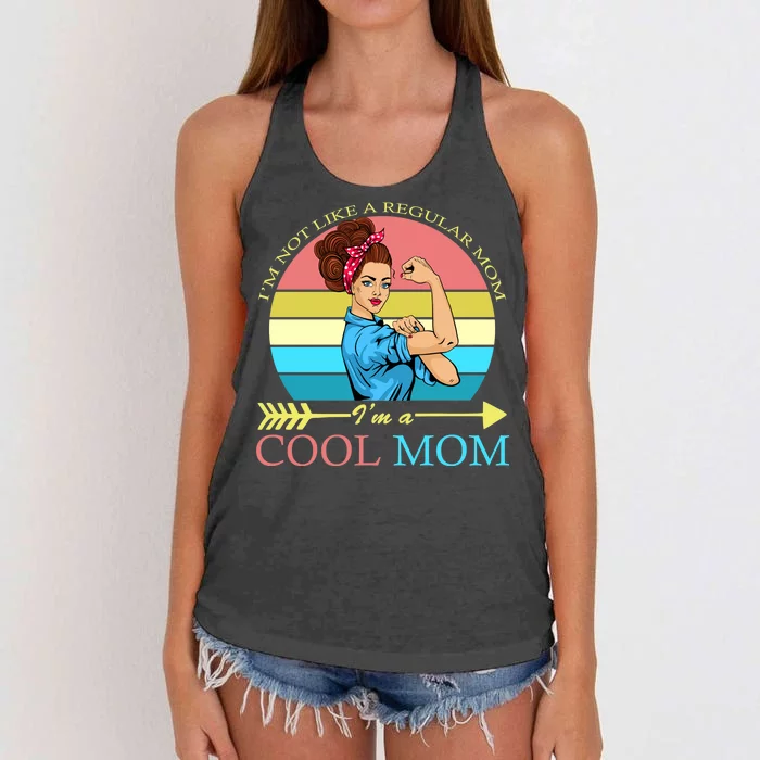 Retro I'm Not A Regular Mom I'm A Cool Mom Women's Knotted Racerback Tank