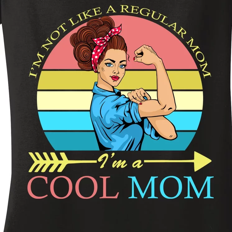 Retro I'm Not A Regular Mom I'm A Cool Mom Women's V-Neck T-Shirt