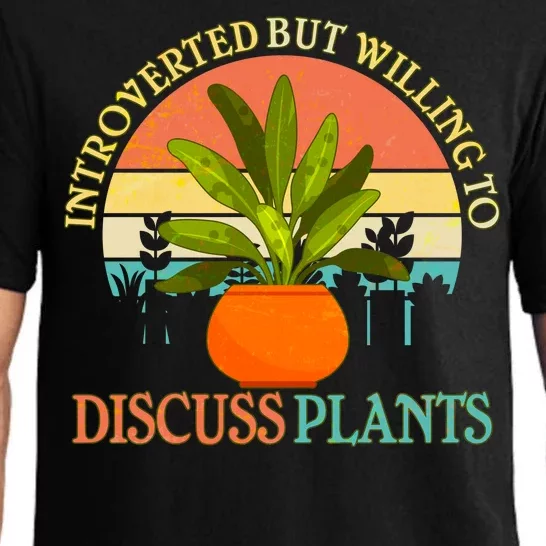 Retro Introverted But Willing To Discuss Plants Pajama Set