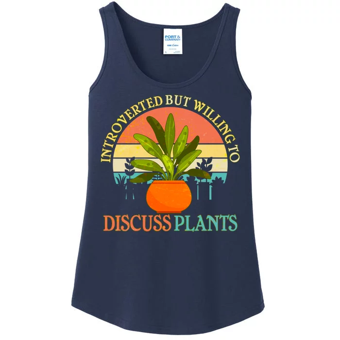 Retro Introverted But Willing To Discuss Plants Ladies Essential Tank