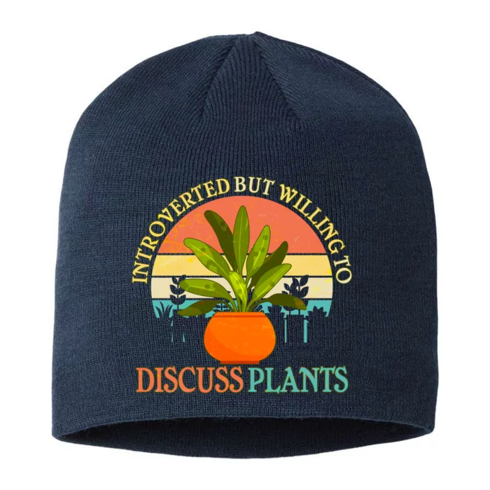 Retro Introverted But Willing To Discuss Plants 8 1/2in Sustainable Knit Beanie