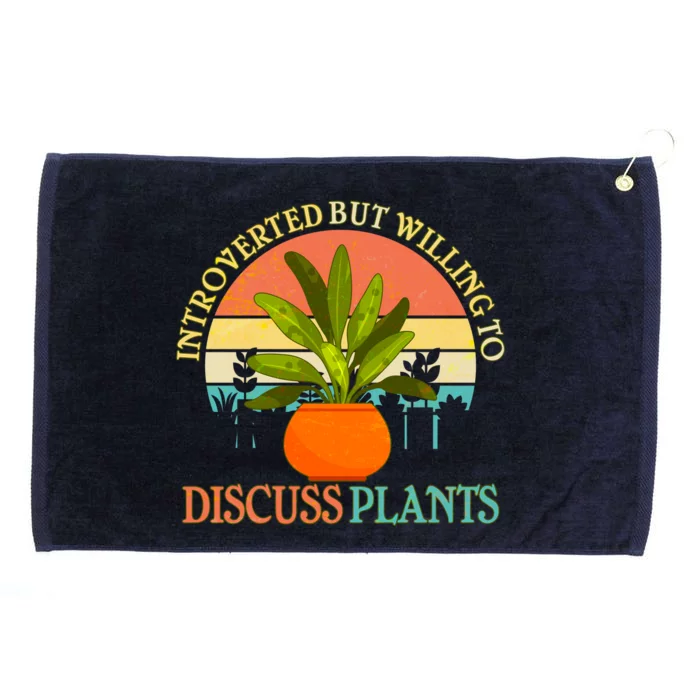 Retro Introverted But Willing To Discuss Plants Grommeted Golf Towel