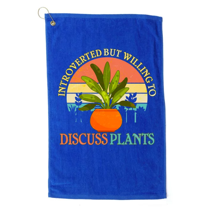 Retro Introverted But Willing To Discuss Plants Platinum Collection Golf Towel