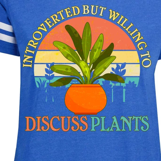 Retro Introverted But Willing To Discuss Plants Enza Ladies Jersey Football T-Shirt