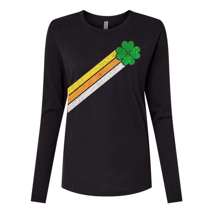 Retro Irish Clover Comet Womens Cotton Relaxed Long Sleeve T-Shirt