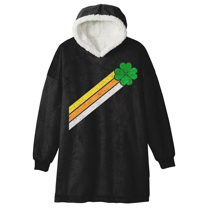 Retro Irish Clover Comet Hooded Wearable Blanket