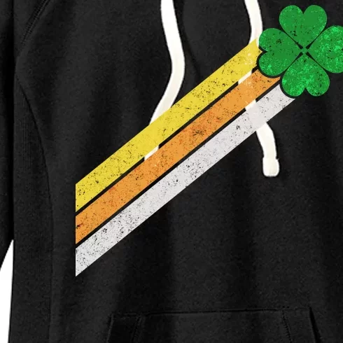 Retro Irish Clover Comet Women's Fleece Hoodie