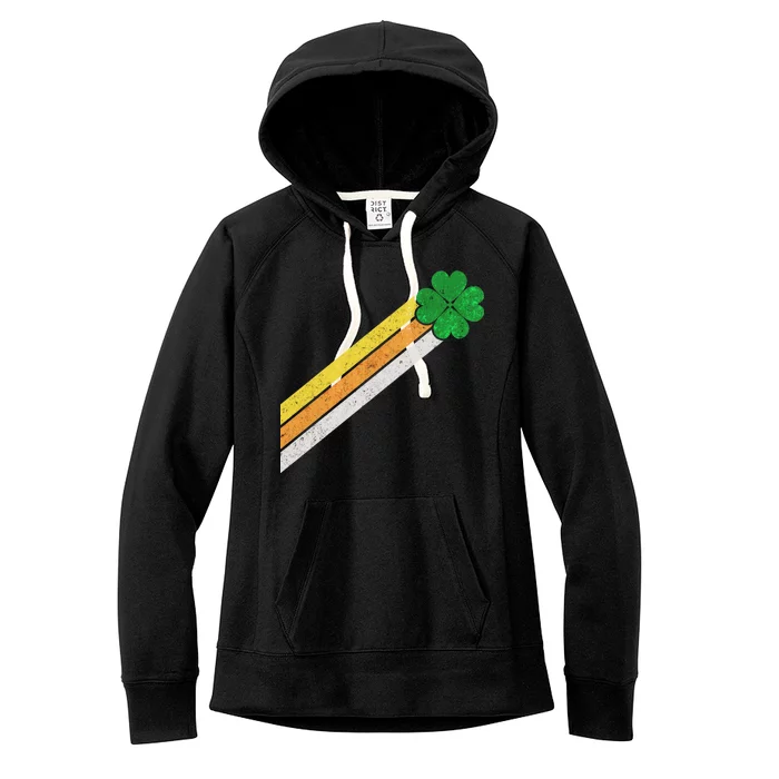 Retro Irish Clover Comet Women's Fleece Hoodie