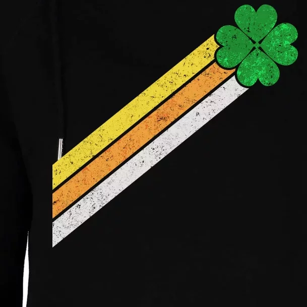 Retro Irish Clover Comet Womens Funnel Neck Pullover Hood