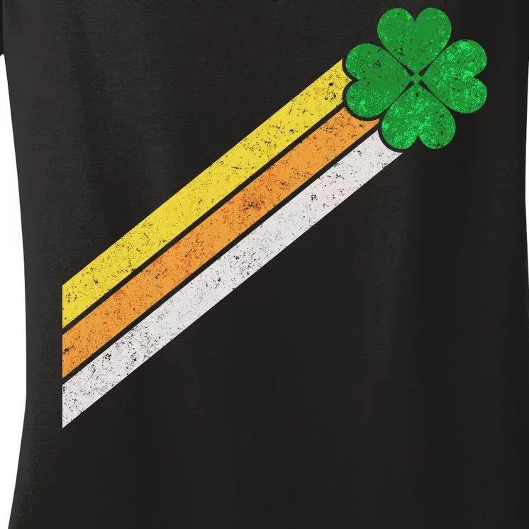 Retro Irish Clover Comet Women's V-Neck T-Shirt