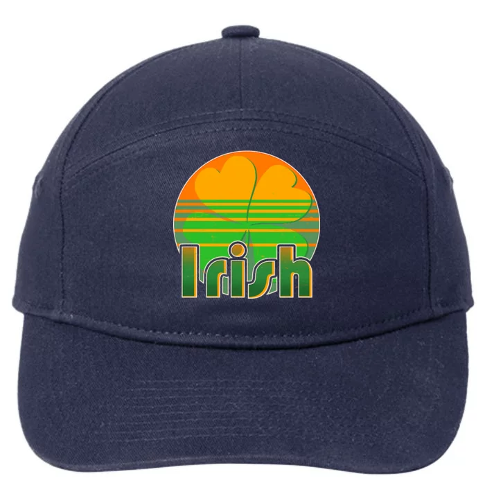 Retro Irish Shamrock Emblem 7-Panel Snapback Hat