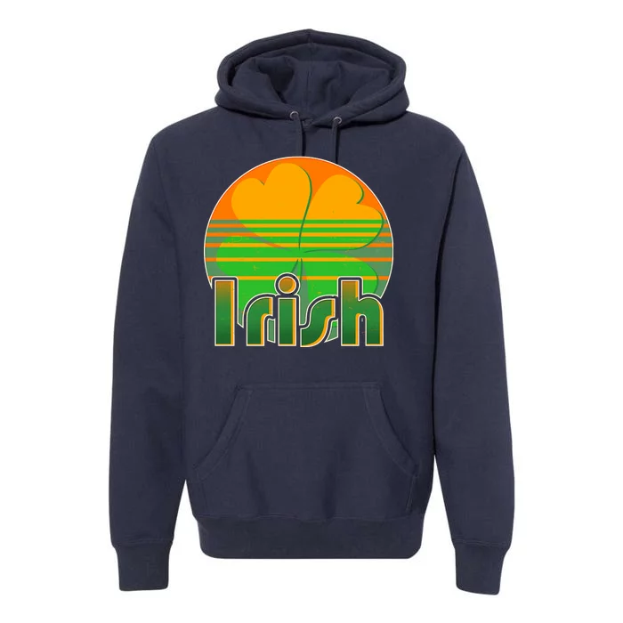 Retro Irish Shamrock Emblem Premium Hoodie