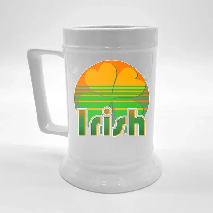 Retro Irish Shamrock Emblem Front & Back Beer Stein