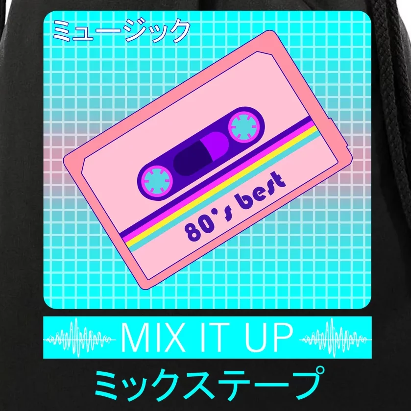 Retro Japanese Vaporwave Mix Tape Drawstring Bag