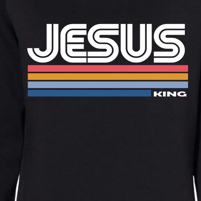 Retro Jesus King Womens California Wash Sweatshirt