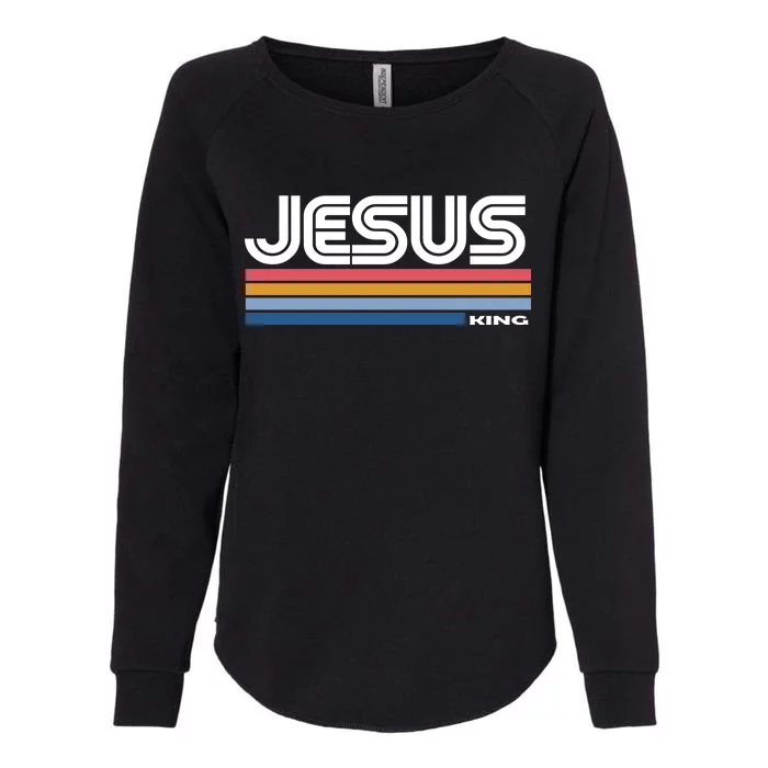 Retro Jesus King Womens California Wash Sweatshirt