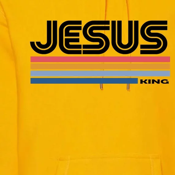 Retro Jesus King Premium Hoodie