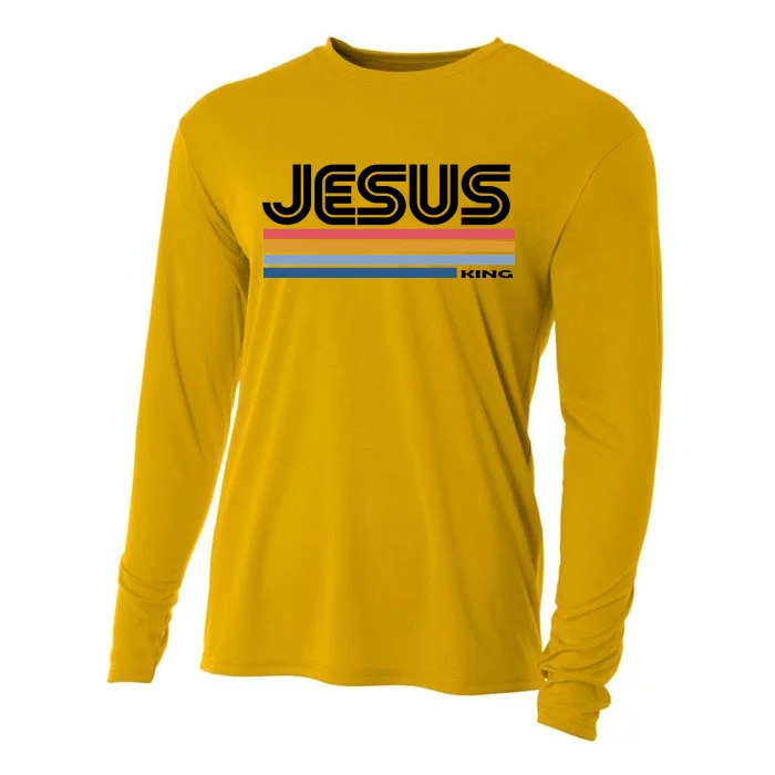 Retro Jesus King Cooling Performance Long Sleeve Crew