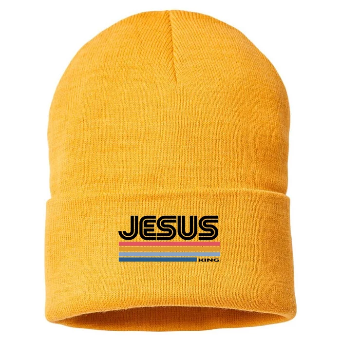 Retro Jesus King Sustainable Knit Beanie