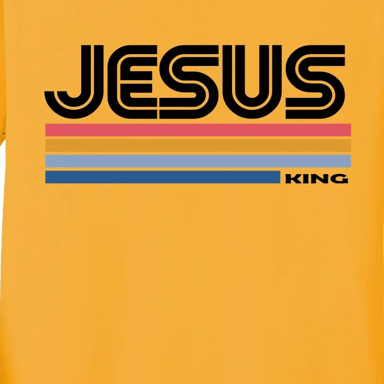 Retro Jesus King Kids Long Sleeve Shirt