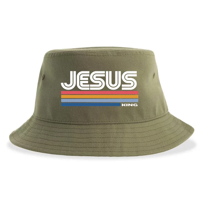 Retro Jesus King Sustainable Bucket Hat