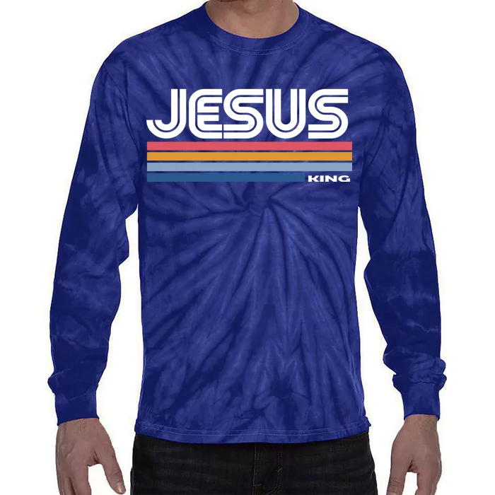 Retro Jesus King Tie-Dye Long Sleeve Shirt