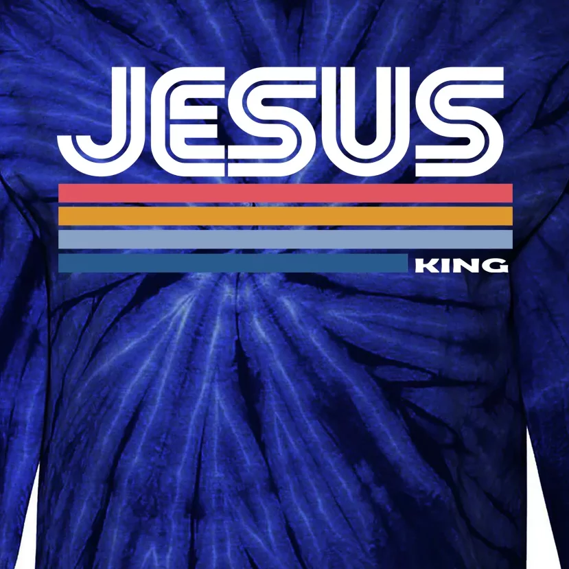 Retro Jesus King Tie-Dye Long Sleeve Shirt