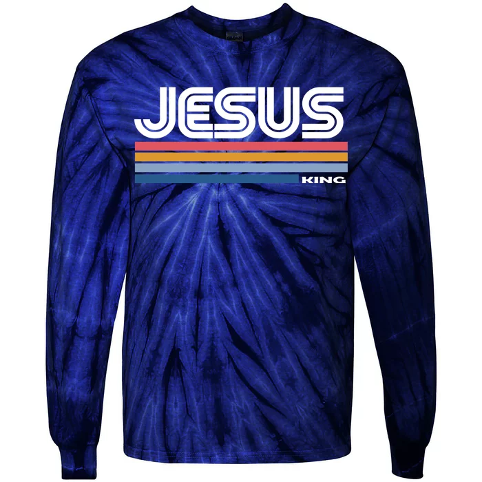 Retro Jesus King Tie-Dye Long Sleeve Shirt