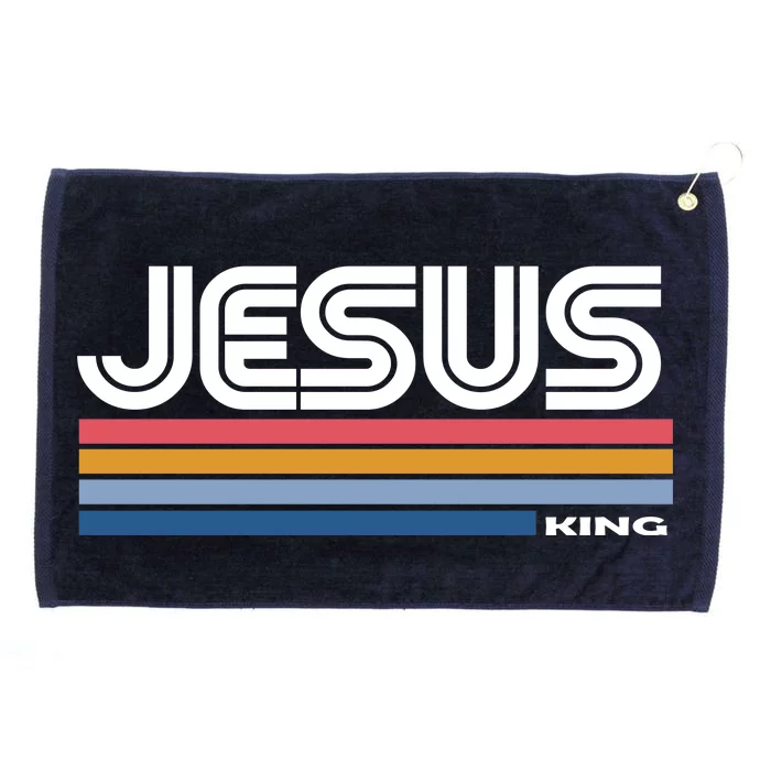 Retro Jesus King Grommeted Golf Towel