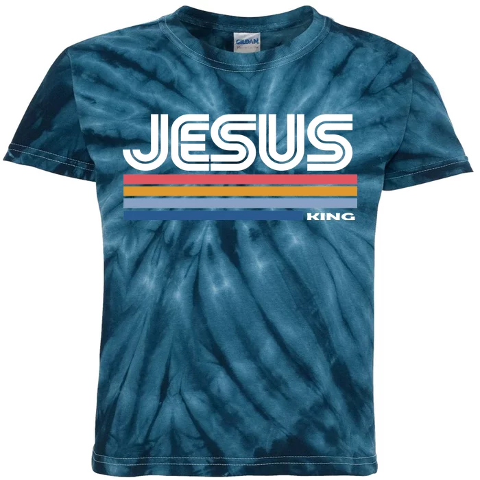 Retro Jesus King Kids Tie-Dye T-Shirt