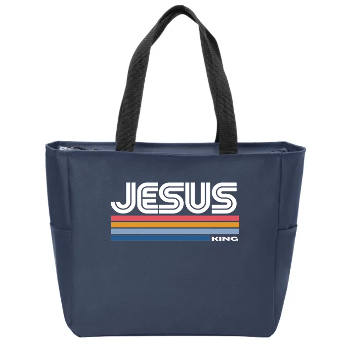 Retro Jesus King Zip Tote Bag