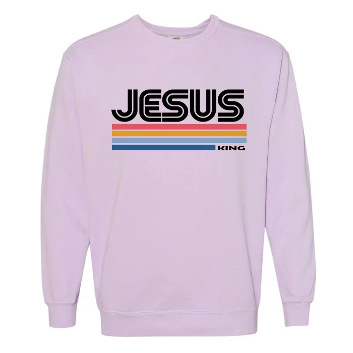 Retro Jesus King Garment-Dyed Sweatshirt