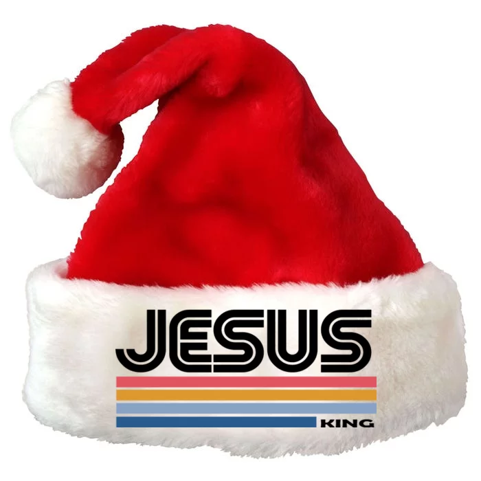 Retro Jesus King Premium Christmas Santa Hat