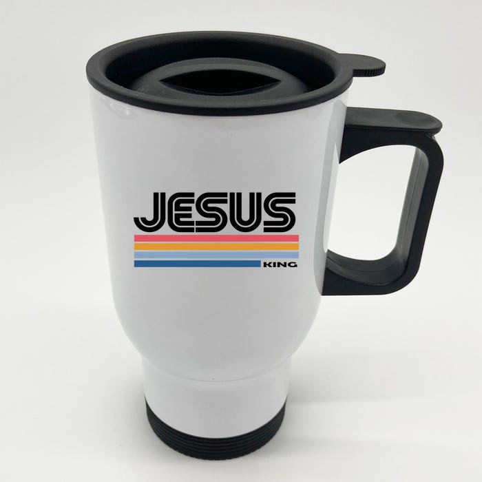 Retro Jesus King Front & Back Stainless Steel Travel Mug