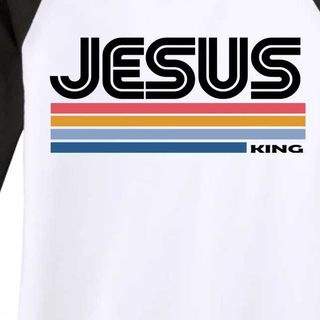 Retro Jesus King Women's Tri-Blend 3/4-Sleeve Raglan Shirt