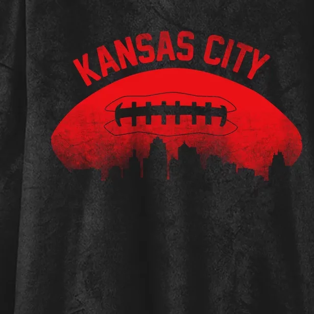 Retro Kansas City Football Skyline Hooded Wearable Blanket