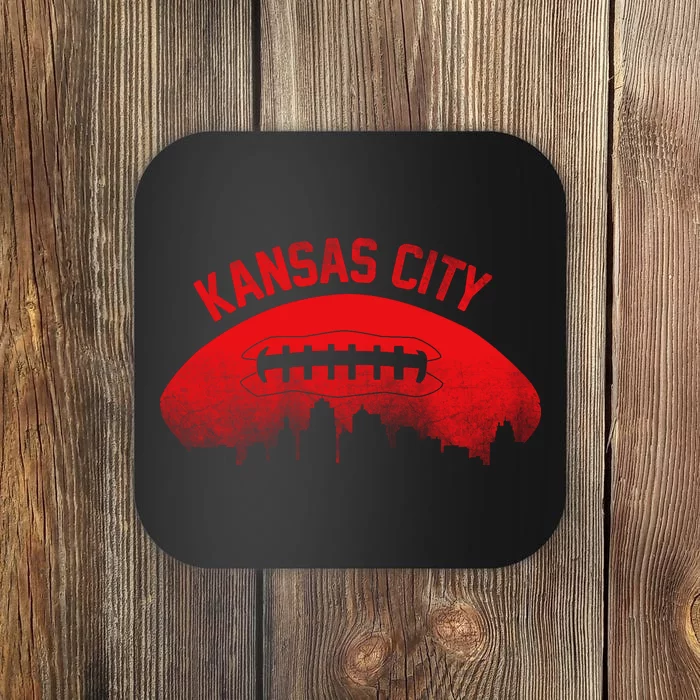 Retro Kansas City Football Skyline Coaster