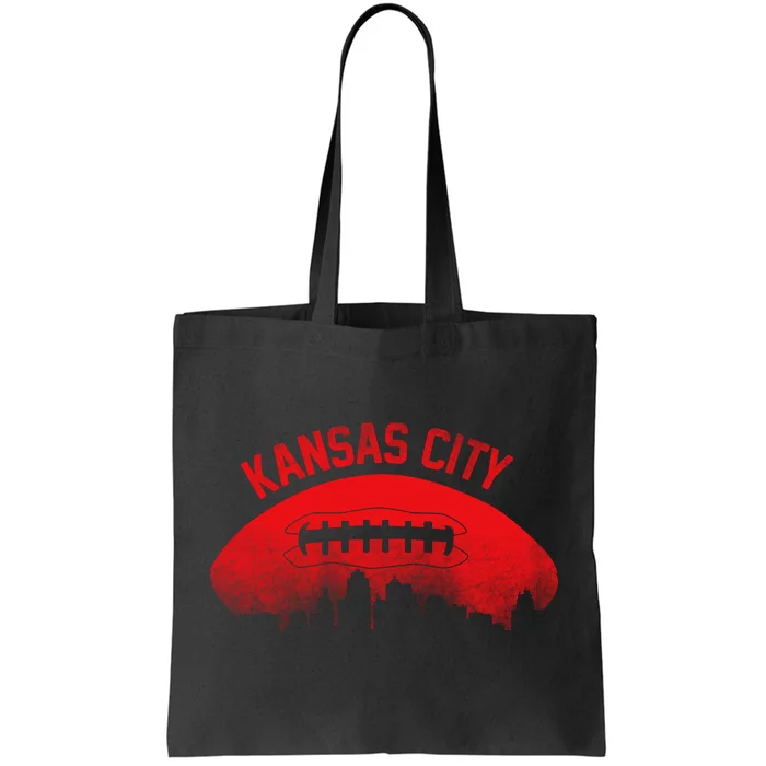 Retro Kansas City Football Skyline Tote Bag