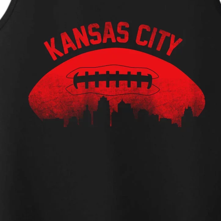 Retro Kansas City Football Skyline Performance Tank