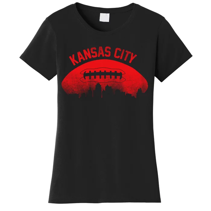 Retro Kansas City Football Skyline Women's T-Shirt